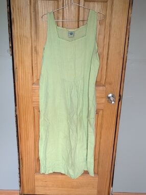 Tom Tom California Green Linen Tank Dress